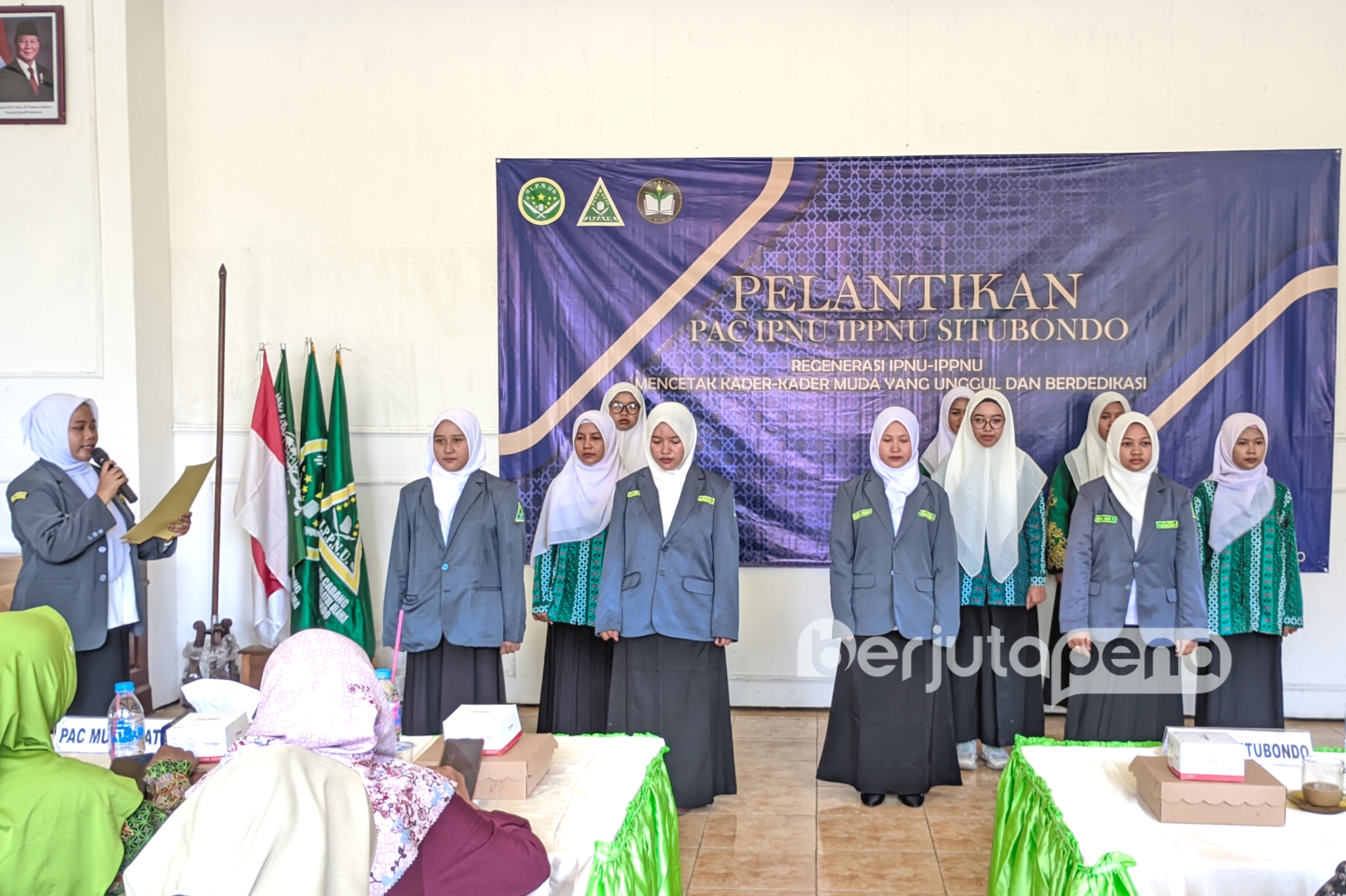 Khidmat : Prosesi pelantikan PAC IPNU IPPNU Kecamatan Situbondo.